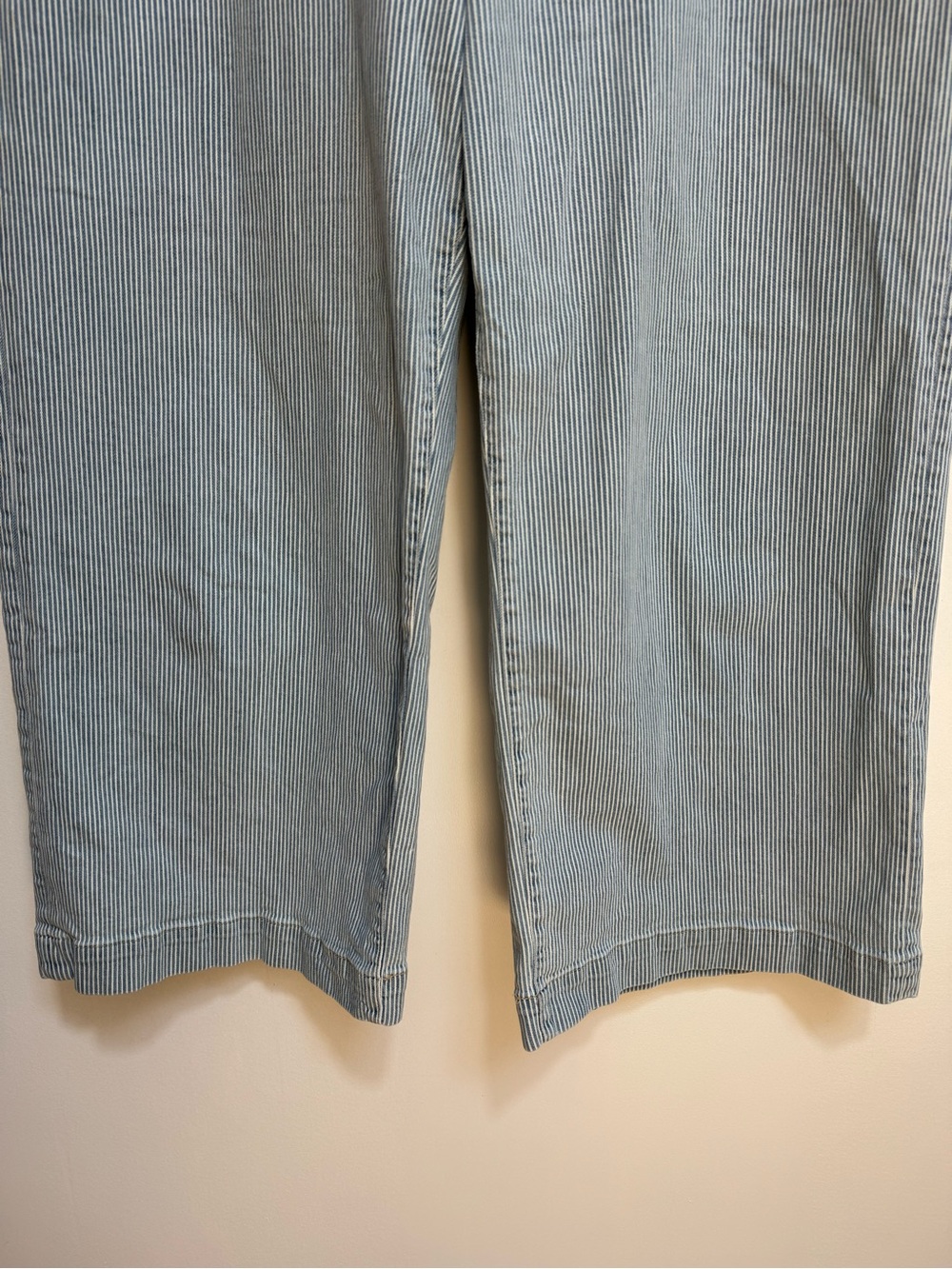 Gap Denim High Rise Wide Leg Crop Striped Jeans Women Size 18 34 Regular Preppy - Picture 5 of 11